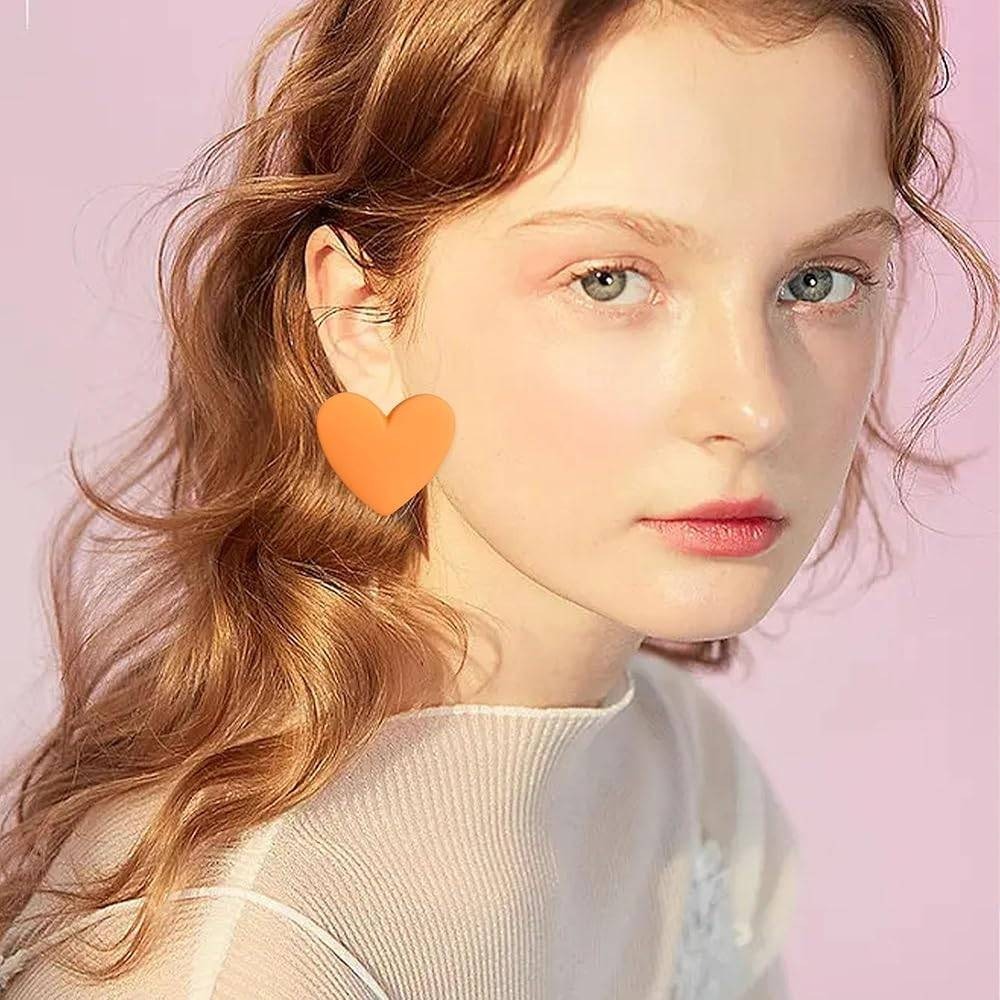 Heart Stud Earrings Trendy Fashion Accessory Cute Fun‎ Statement Jewelry
